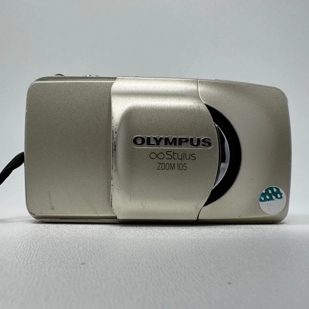 Olympus Stylus Zoom 105 35mm Film Camera Gold Weatherproof - For Parts Repair